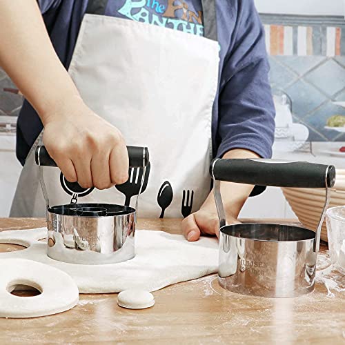 3.5 in Donut Cutter & Biscuit Cutter Set with hole (3.5" Donut Cutter & Biscuit Cutter)