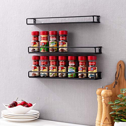 Set of 3 Black Metal Wall Mounted Display Shelves Nail Polish Rack (Black / Set of 3)
