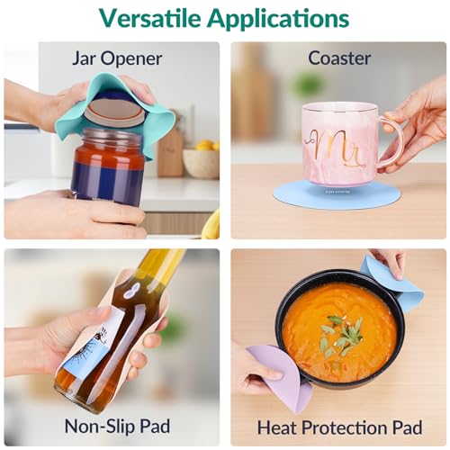 Silicone Jar Opener Gripper Pads (Round Shape / Macaron Colors-4PCS)