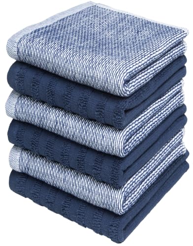 Bumble Premium Dish Cloths 13"x13" (Blue / Dish Cloths - Mixed Styles (6 Pack))