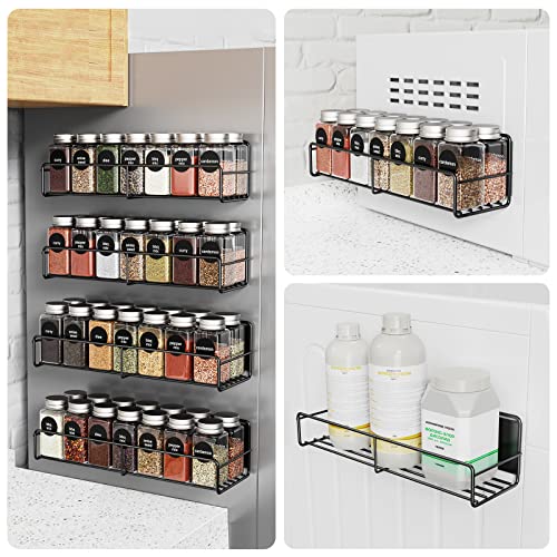 4 Pack Magnetic Spice Rack for Refrigerator (4 Pack - Standard / Matt Black)