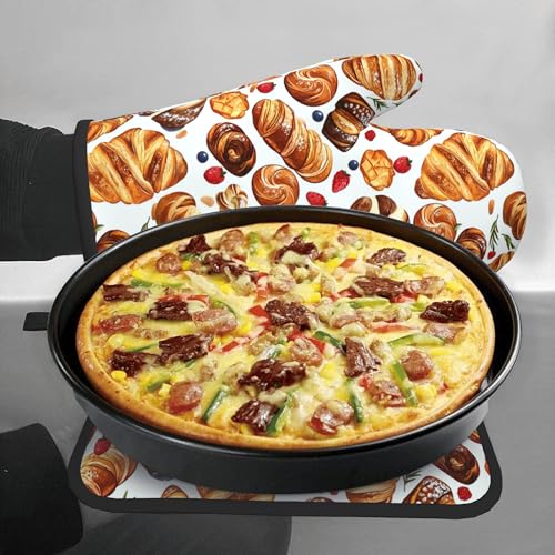 Oven Mitt and Pot Holders Sets (Delicious Toast and Fruit)