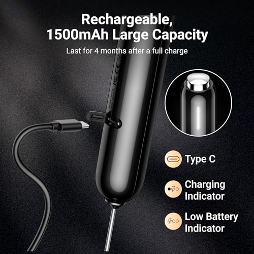 InstaWhisk Electric Milk Frother with Storage Case & Stand (Black)