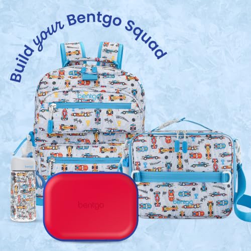 Chill Kids 4 Compartment Bento Box Leakproof Lunch Box (Red/Royal)
