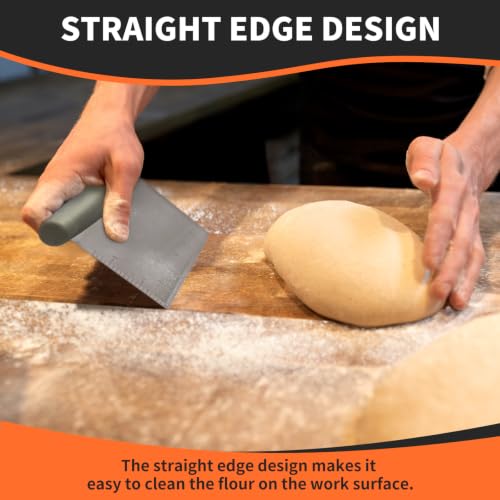 Stainless Steel Bench Scraper & Chopper for Baking (Gray)
