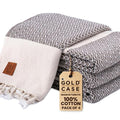 Gold CASE Turkish Beach Towel Set of 4 (Brown / 67x38"-Zeus)