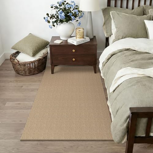 Boho Rugs for Entryway 3x5 ft Washable Area Rug Non Slip Rubber Backed Entry Rug Woven Indoor Door Mat Cotton Kitchen Rugs Floor Carpet for Entryway (Orange Beige/Tan/Brown / 3' x 5' (Rectangular))
