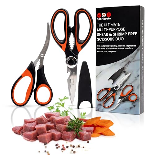 2 Pack Premium Kitchen Shears (2pk-shear-blk/Orn)