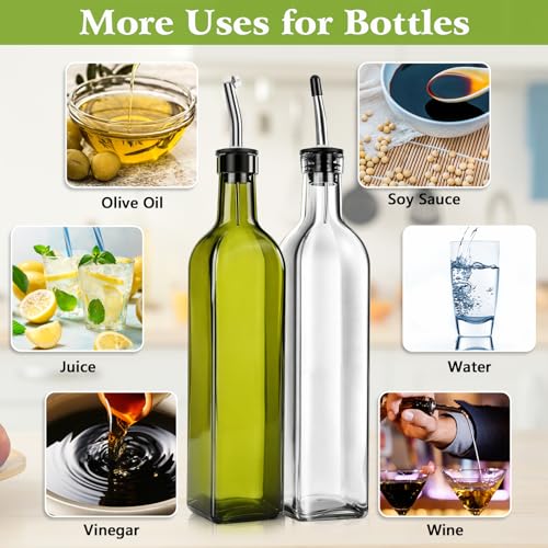 Glass Olive Oil Dispenser Bottle Set of 2