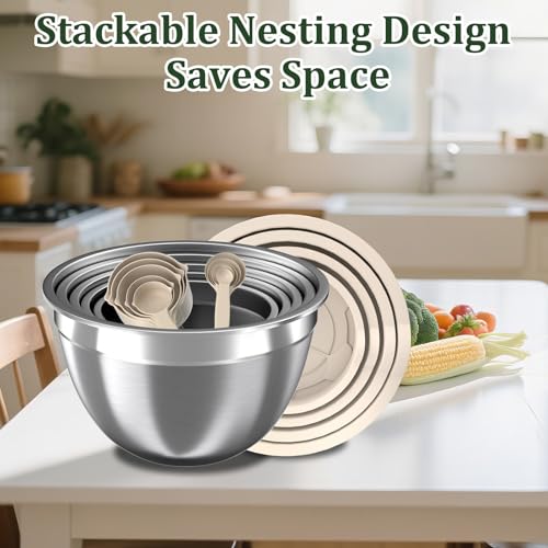 Mixing Bowls with Lids Set (Cream)