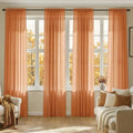 Fall Orange Sheer Curtains 108 Inches Long 4 Panels 42 x 108 Inches (42"W x 108"L (Pack of 4) / Orange)