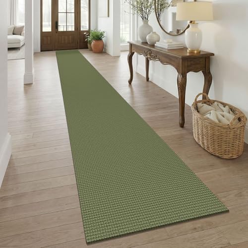 Braided 2.5'x20' Runners Rugs for Hallway (Olive Green/Earthy Green / 2'8" x 20' (Runner))