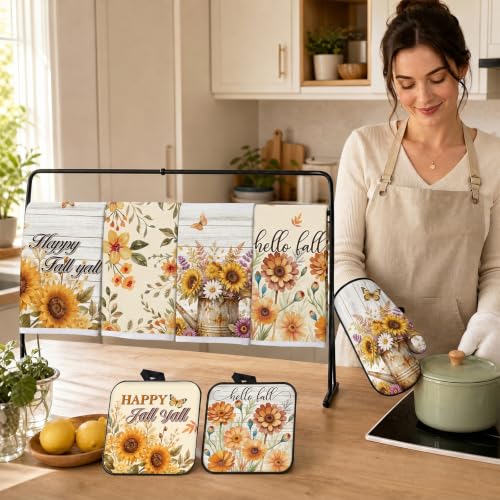 Fall Kitchen Decor Set (Orange Flower)