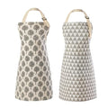 2 Pieces Cotton Linen Waterproof Bib Apron with 2 Pockets (Triangle/Tree)