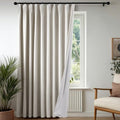 Pinch Pleated 100% Blackout Linen Curtains 84 Inch for Living Room (Natural White/Linen Total Blackout / 60"W x 84"L (Pack of 1))