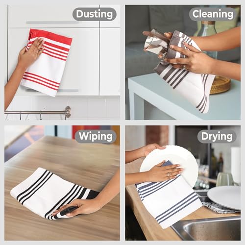 Kitchen Towels Cotton Dish Towels 20”x30” (20" x 30" (Set of 6) / 025 Multicolor)