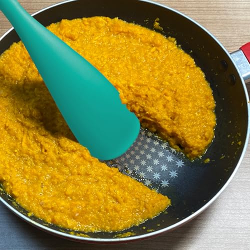Silicone Cooking Spoon Spatula For Non (Teal_2-PCS)