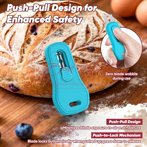 Bread Lame Sourdough Scoring Tool with Extractable & Magnetic (2PCS(Blue & Red))