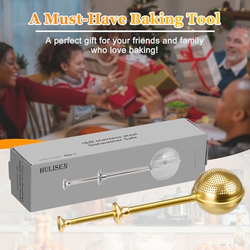Flour Duster 304 Stainless Steel Flour Sifter for Baking (Gold)