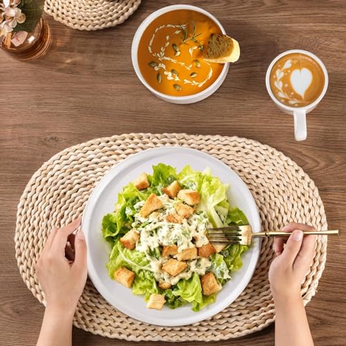 Stoneware Dinnerware Sets for 6 (Service for 6 / Modern-White)