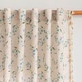 Blue Floral Semi Sheer Boho Linen Curtains 63 Inch Length 2 Panels for Living Room Bedroom Light Filtering Spring Vintage Farmhouse French Tassels Back Tab Drapes (Blue / 50"W x 63"L (Pack of 2))