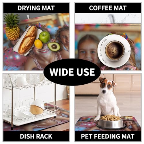 Customized Personalized Image Dish Drying Mat for Dishes 18x24 inch (Custom / 18" x 24")