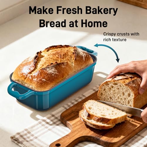 Enameled Cast Iron Sourdough Bread Dutch Oven (Emerald)