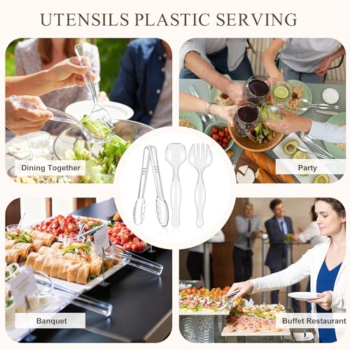 48Pcs Plastic Serving Utensils Set (Clear Style 2 / 48 Pcs)