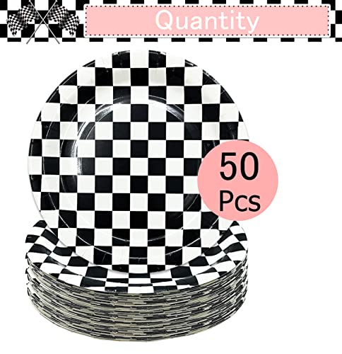 50 PCS Race Car Dessert Plates (Race Car / 7 INCH)