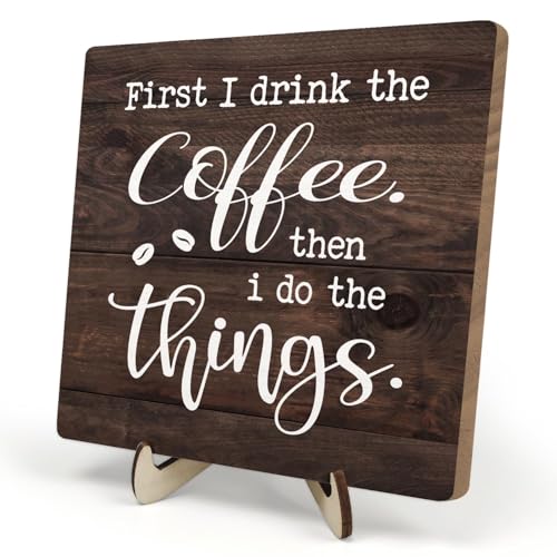 Vintage Coffee Bar Sign Plaque (Brown5 / 5.9 x 5.9 x 0.32 inches)