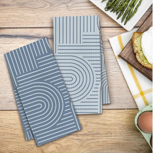 Abstract Boho Blue Kitchen Towels (Blue / Casual)