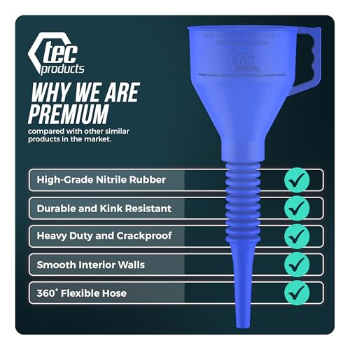 FlexAll Long Flexible Oil Change Funnel (Blue / Large)