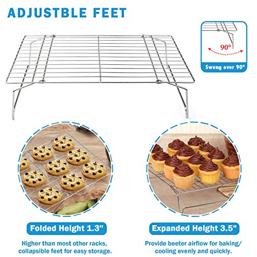 16 Inch Baking Sheet with Rack Set (Pans with Stackable Racks / 16 + 16 Inch)