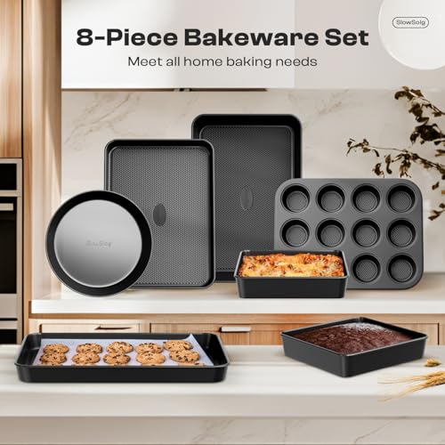 12 Piece Nonstick Bakeware Set (Black / 12PCS)