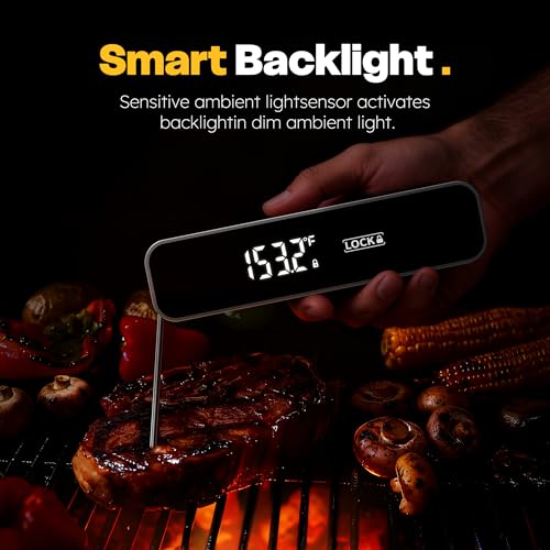 0.3 Sec Instant Read Meat Thermometer Digital for Grilling (Light Grey)