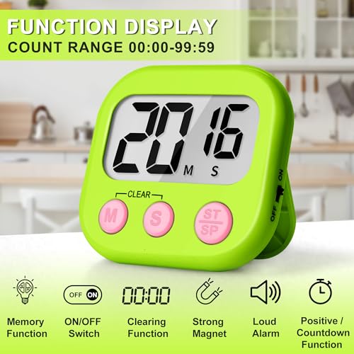 Classroom Timer for Kids Teachers 6 Pack Digital Timers (Blue & Green)