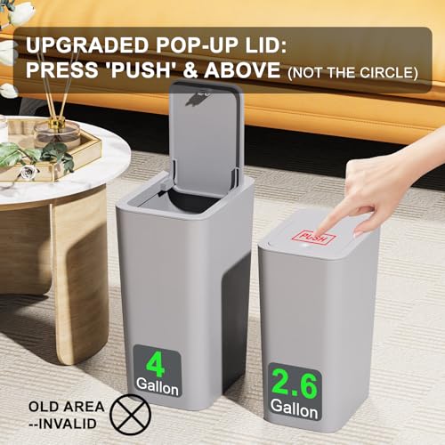 3 Pack 2 of 4 Gal & 1 of 2.6 Gal (4gal x2 & 2.6gal Grey)