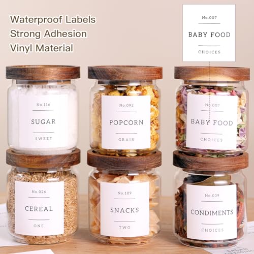 6 Set Glass Pantry Storage Jars with Acacia Airtight Lid (15 oz (6 pcs))