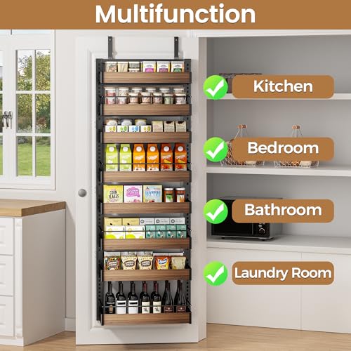 8 Tier Over The Door Pantry Organizer (8 Tiers / Black)