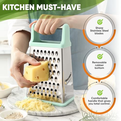 Stainless Steel XL Cheese Grater for Kitchen (Mint / XL)