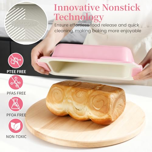 25 Piece Nonstick Baking Pans Set with Large Turkey Roasting Pan (Pink)