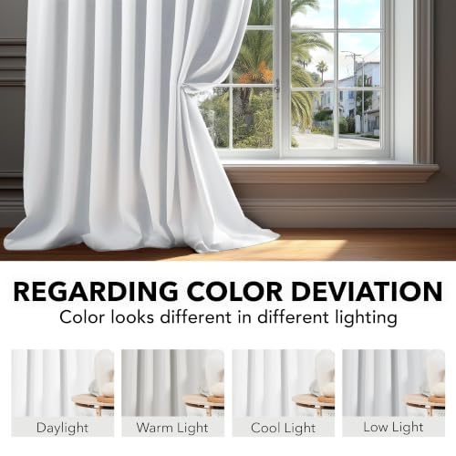 Blackout Curtains for Bedroom (Pure White/Total Blackout / 42"W x 45"L (Pack of 2))