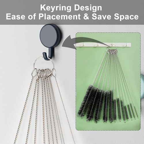 12 Pcs Straw Cleaner Brushes Set (8.2 Inch Black)