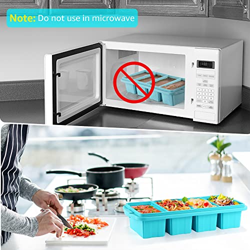 Silicone Freezer Tray With Lid (2Pack-Aqua)