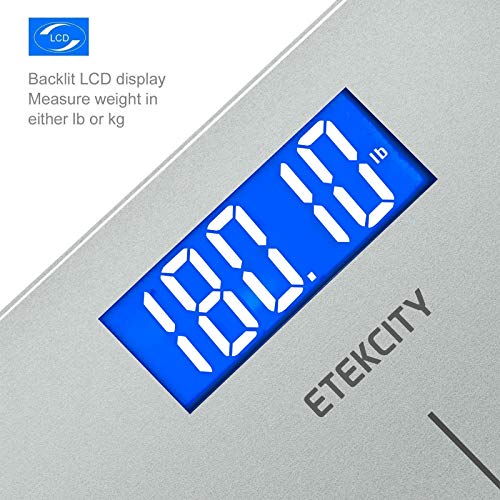 Digital Electric Bathroom Scale for Body Weight (Grey / 11.8 x 11.8 inches)