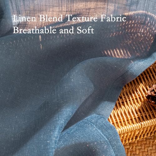 Living Room Curtains 90 Inches Long Farmhouse Light Filtering Privacy Curtain Drapes for Patio Door (100"W x 90"L (Pack of 1) / Dusty Blue-new)