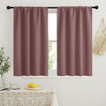 Short Blackout Curtains for Bedroom (Dusty Rose / 34"W x 48"L (Pack of 2))