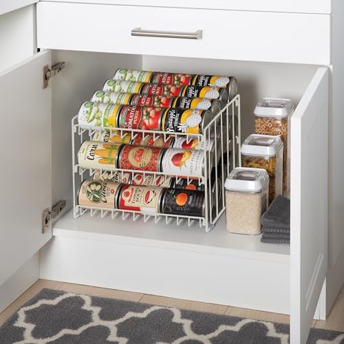3 Tier Can Storage Organizer Rack in White (White / 14.5 x 11.5 x 11 inches)