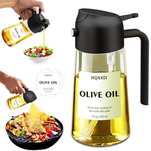 2 in 1 Glass Oil Sprayer & Dispenser (Black)