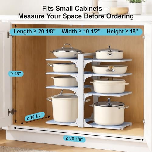Pots and Pans Organizer under Cabinet (White)